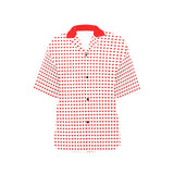 red hot hearts print All Over Print Hawaiian Shirt for Women (Model T58) - Objet D'Art