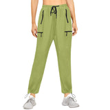 pepper stem green solid Women's Quick Dry Cargo Sweatpants (Model L65) - Objet D'Art