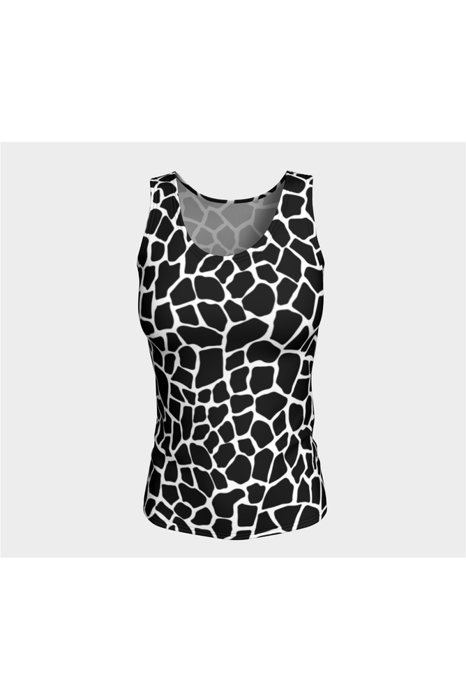 Giraffe Print Fitted Tank Top - Objet D'Art