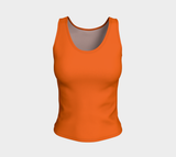 Orange Floral Fitted Tank Top - Objet D'Art