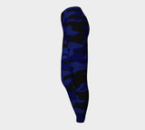 Ink Blue Camouflage Yoga Leggings - Objet D'Art