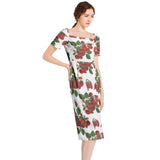 Colossal Raspberry Parfait Split Thigh Midi Bodycon Dress - Objet D'Art