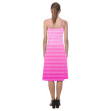 fushcia ombre striped print 2 Alcestis Slip Dress (Model D05) - Objet D'Art