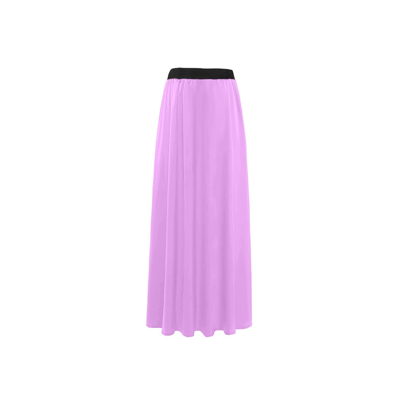 light purple pink solid High Slit Long Beach Dress (Model S40) - Objet D'Art