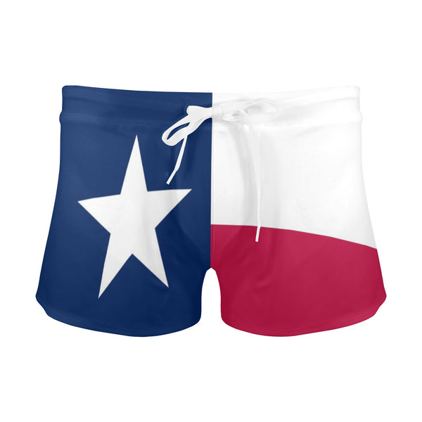 tex flag lone star bottom Men's Swim Trunks with Zipper Pocket (Model L71) - Objet D'Art