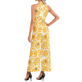 Halter Neck Buckle Belted Jumpsuit - Objet D'Art