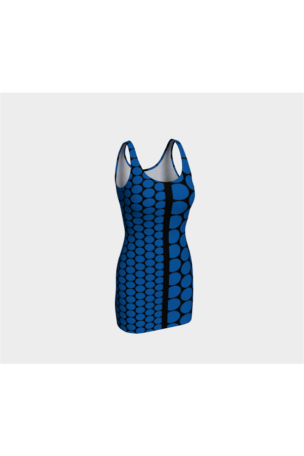 Blue Oval Time Bodycon Dress - Objet D'Art
