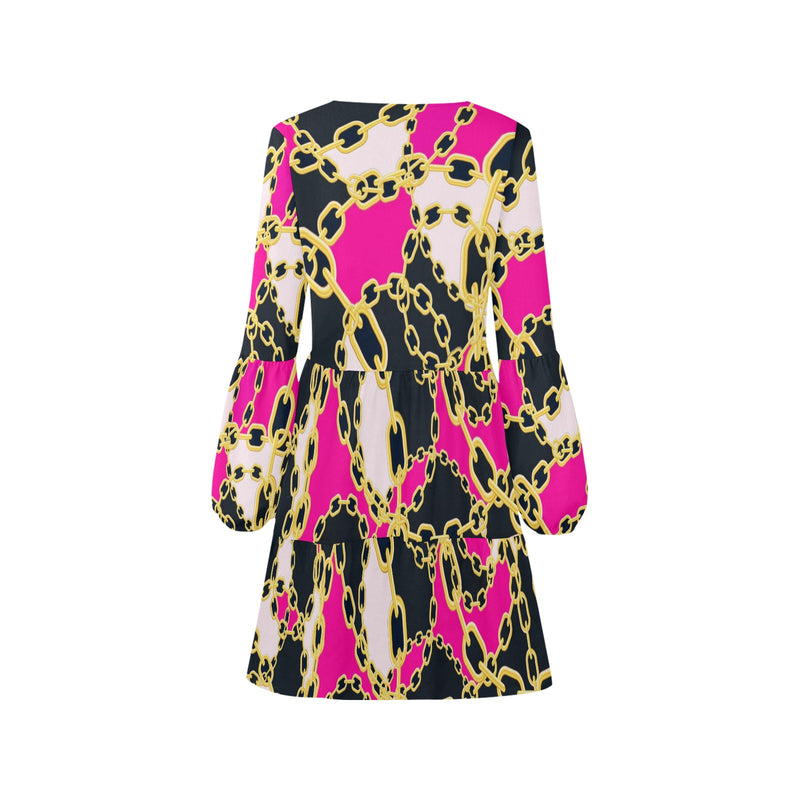 chained up 2 V-Neck Loose Fit Dress (Model D62) - Objet D'Art