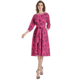 Innuendos of Mood Boat Neck Belted Flared Dress - Objet D'Art