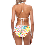 colored splat print 2 Custom Bikini Swimsuit (Model S01) - Objet D'Art