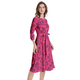 Innuendos of Mood Boat Neck Belted Flared Dress - Objet D'Art