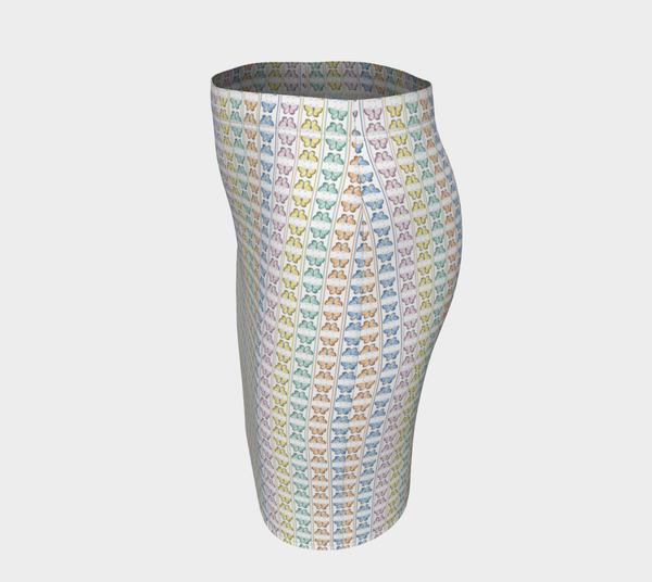 Kaleidoscope of Butterflies Fitted Skirt - Objet D'Art