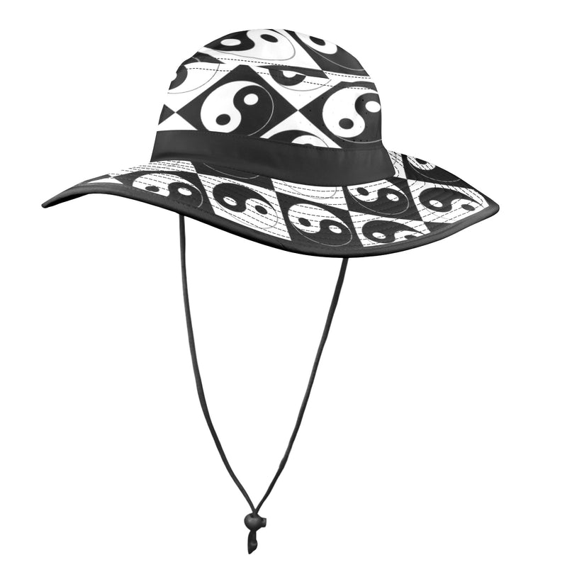 black solid print skirt Wide Brim Bucket Hat - Objet D'Art