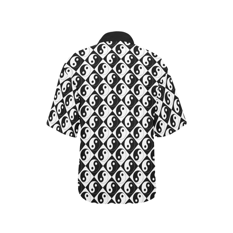 black 2 9k All Over Print Hawaiian Shirt for Women (Model T58) - Objet D'Art