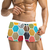 white solid print addsart Men's Swim Trunks with Zipper Pocket (Model L71) - Objet D'Art