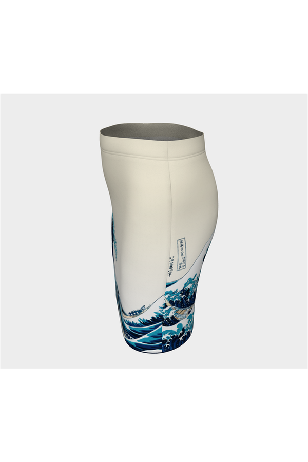 Great Wave Off Kanagawa Fitted Skirt - Objet D'Art
