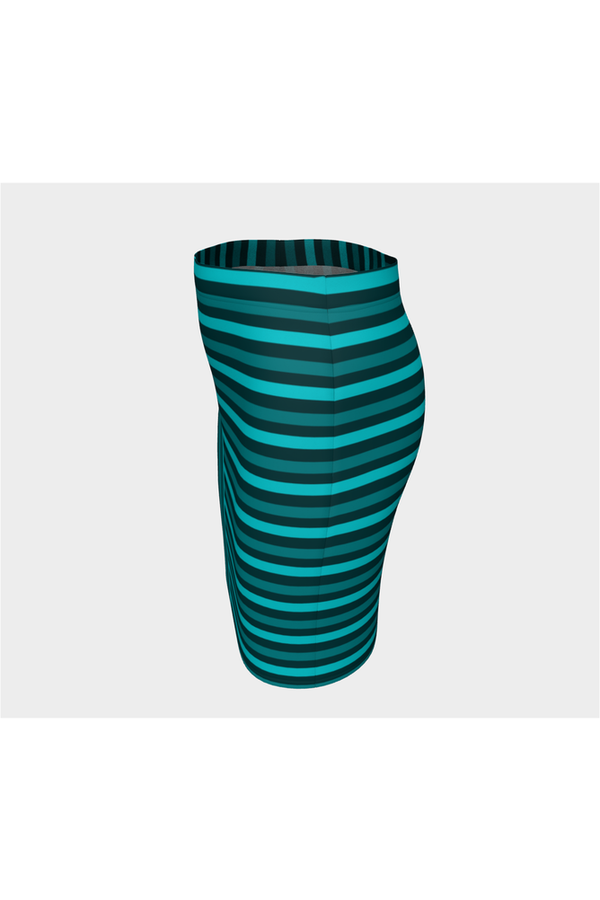 Mint Bi-directional Striped Fitted Skirt - Objet D'Art