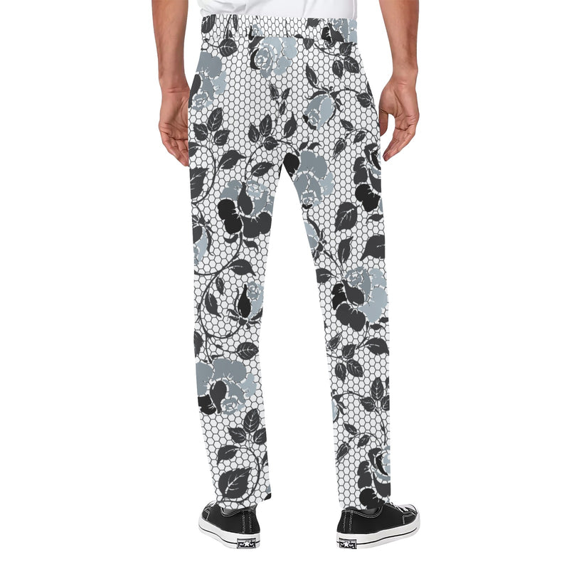 selenium gray print 2 Men's All Over Print Casual Trousers (Model L68) - Objet D'Art