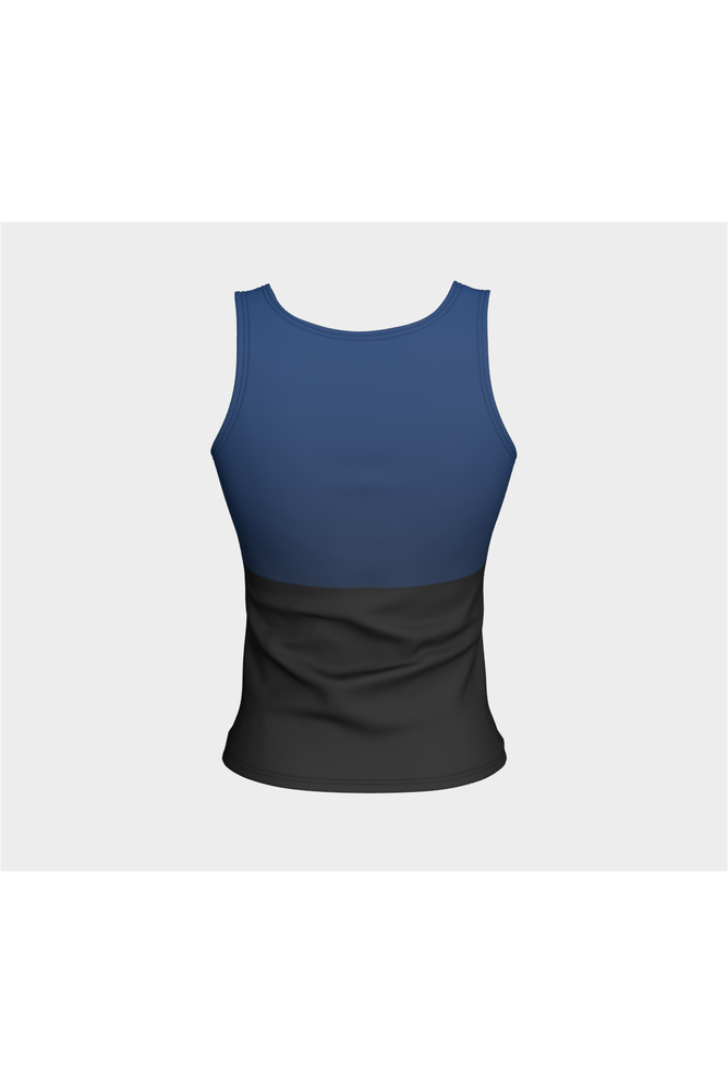 Two-Tone Blue Fitted Tank Top - Objet D'Art