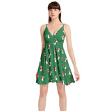 Spaghetti Strap Sleeveless Falred Hem Short Dress - Objet D'Art