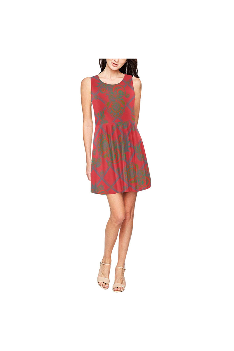 PAISLEY PRINCESS Thea Sleeveless Skater Dress(Model D19) - Objet D'Art