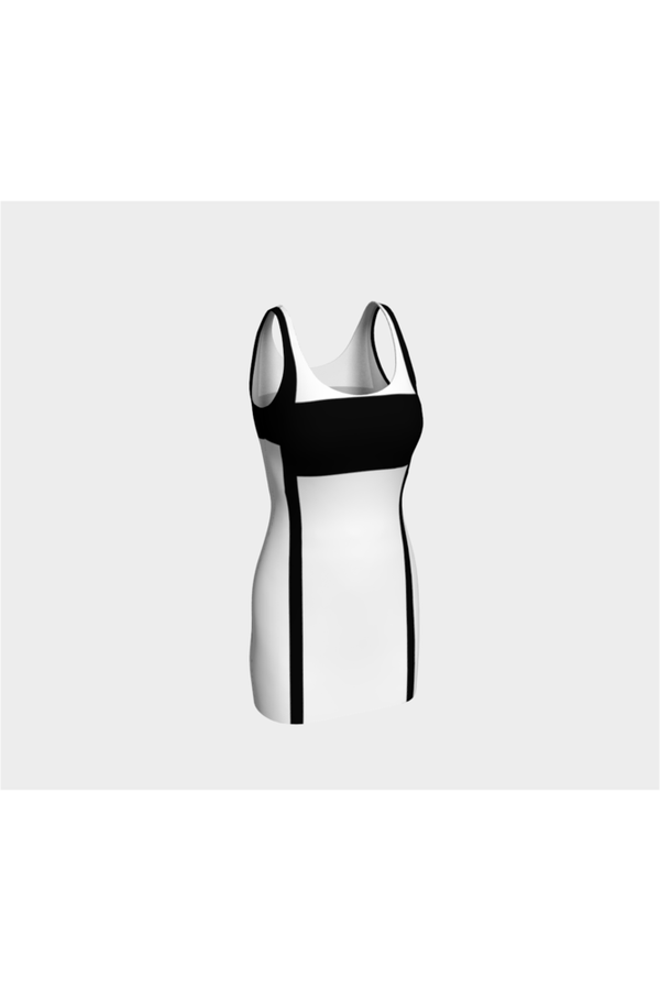Black & White Scheme Bodycon Dress - Objet D'Art