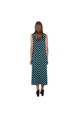 PINE BLACK V LONG DRESS Phaedra Sleeveless Open Fork Long Dress (Model D08) - Objet D'Art