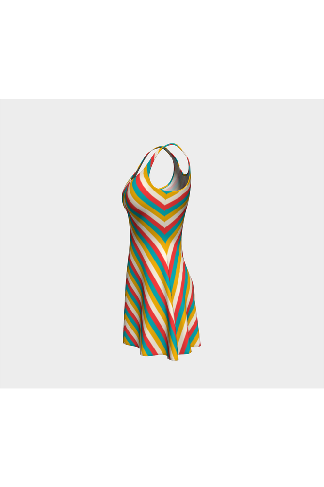 Chevron Chic Flare Dress - Objet D'Art Online Retail Store