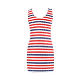 americana stars and stripes striped print 2 Medea Vest Dress (Model D06) - Objet D'Art