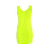 bright neon green print Medea Vest Dress (Model D06) - Objet D'Art