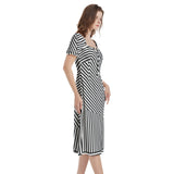 Puff Sleeve Split Thigh Midi Dress - Objet D'Art