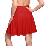 Rose Lattice Red Women's Skater Skirt - Objet D'Art