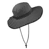 bw sm polka dot print Wide Brim Bucket Hat - Objet D'Art