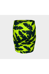Neon Green Garden Fitted Skirt - Objet D'Art
