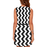 zig zag bw bikini Eos Women's Sleeveless Dress (Model D01) - Objet D'Art