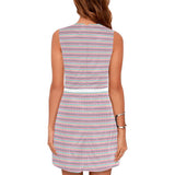 color geo print 5A Eos Women's Sleeveless Dress (Model D01) - Objet D'Art