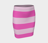 Fuchsia Striped Fitted Skirt - Objet D'Art
