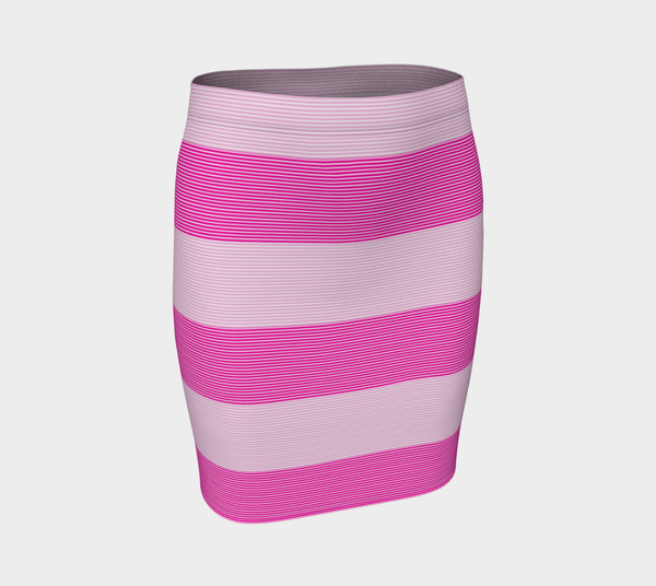 Fuchsia Striped Fitted Skirt - Objet D'Art