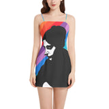 Sleeveless Square Neckline Spaghetti Strap Mini Dress - Objet D'Art