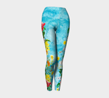 Marble Sky Floral Yoga Leggings - Objet D'Art