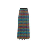 poly chrome print greek key High Slit Long Beach Dress (Model S40) - Objet D'Art