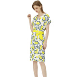 Batwing Sleeve Notch Neck Casual Dress with Belt - Objet D'Art