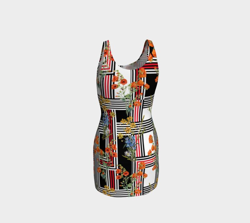 Floral Network Bodycon Dress - Objet D'Art