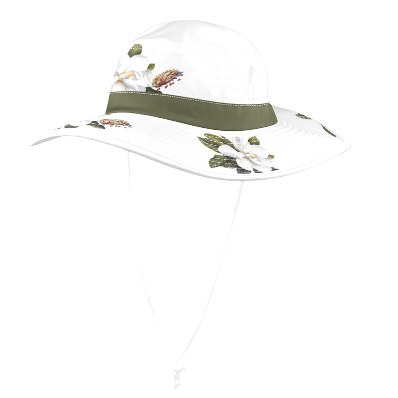 dark magnolia leaf green Wide Brim Bucket Hat - Objet D'Art