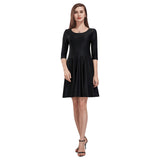 Black Tethys Half-Sleeve Skater Dress - Objet D'Art