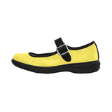 Yellow Mila Satin Women's Mary Jane Shoes (Model 4808) - Objet D'Art
