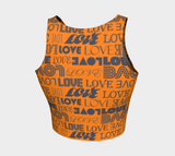 Love Print Athletic Crop Top - Objet D'Art