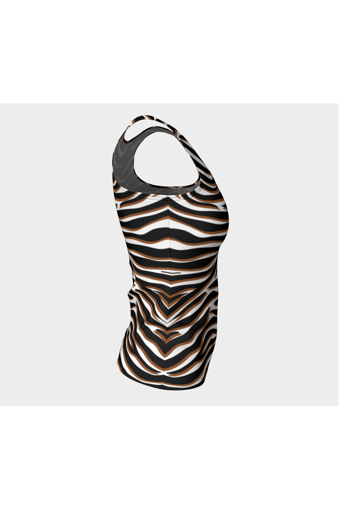 Zebra Print Fitted Tank Top - Objet D'Art