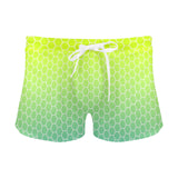 neon green hex print 5 Men's Swim Trunks with Zipper Pocket (Model L71) - Objet D'Art