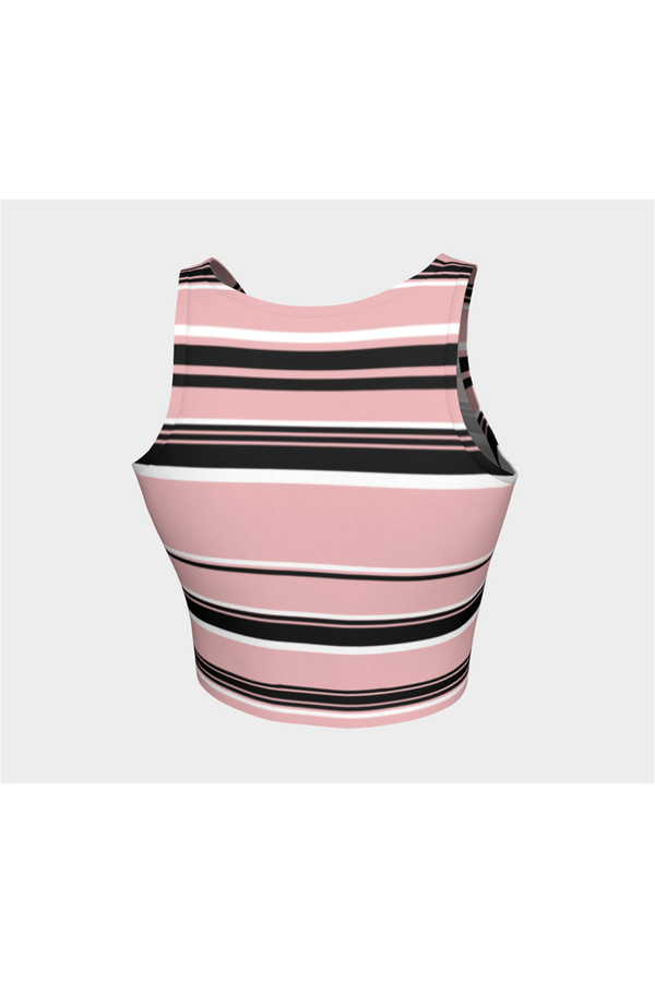 Pressed Rose & Black and White Stripes Athletic Top - Objet D'Art